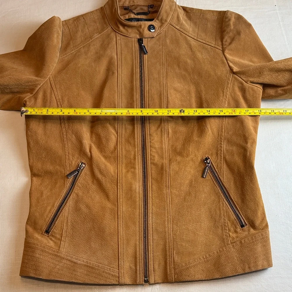 Bernardo Tan Suede Leather Jacket - Picture 15 of 16